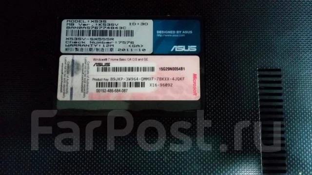 Asus K53SV. 15.6", ���� 460���, WiFi: 1 ����