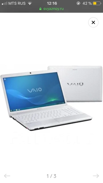 Sony VAIO. 15.5", 2 300����, ��� 4 ��, ���� 500���, WiFi: 1, Bluetooth: 1 ����