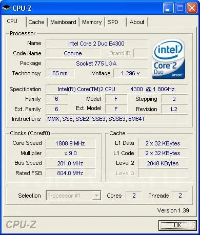 Intel Core 2 Duo E4300 ����