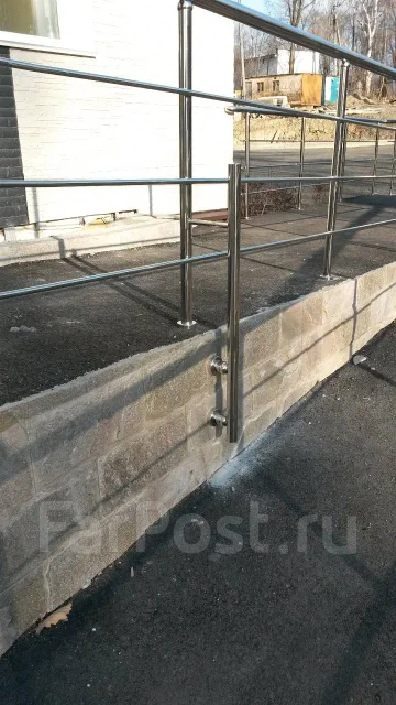 Установка перил, поручней, ограждений, козырьков из нержавеющей стали ...