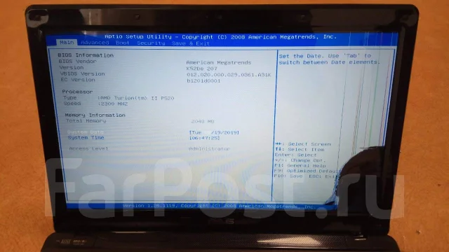 Asus K52DE. 15.6", 2,3����, ��� 2048 ��, ���� 120���, WiFi: 1, Bluetooth: 1 ����