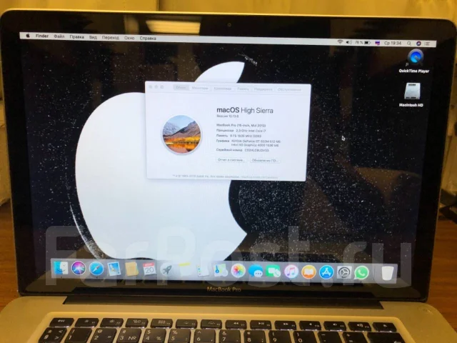 Apple MacBook Pro 15 2012 Mid. 15.4", 2,3����, ���� 500���, WiFi: 1, Bluetooth: 1, ����������� �� 4��. ����