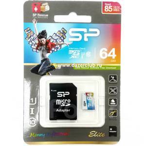 Карта памяти silicon power elite microsdxc 64 гб