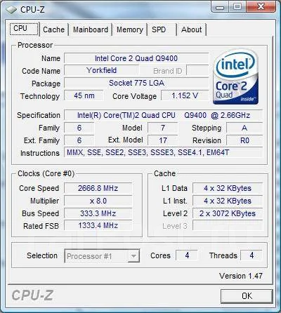 Intel Core 2 Quad Q9400 ����