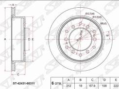 Диск тормозной. Lexus GX460, GRJ158, URJ150 Lexus GX400, GRJ158, URJ150 Toyota FJ Cruiser, GSJ10, GSJ15, GSJ10W, GSJ15W Toyota Fortuner, GGN155, GUN15...