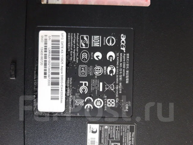 Acer Aspire 5560G. 15.6", 1 400����, ��� 4 ��, ���� 500���, WiFi: 1, Bluetooth: 1, ����������� �� 2��. ����