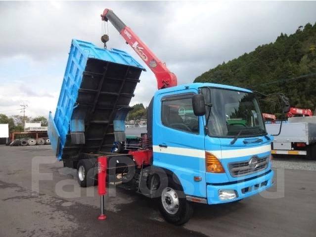 Самосвалы бу приморский край. Hino Ranger манипулятор 8 тонн. Владивосток самосвал с манипулятором.