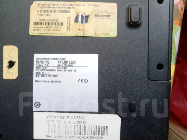Fujitsu Siemens Amilo. 15.4", 1,7����, ��� 1024 ��, ���� 160���, WiFi: 1, Bluetooth: 1, ����������� �� 3��. ����