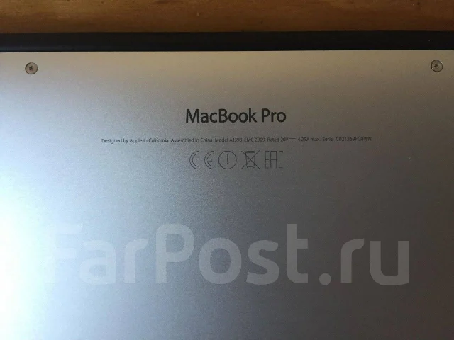Apple MacBook Pro 15 2015 Mid. 15", 2,2����, ��� 16 ��, ���� 250���, WiFi: 1, Bluetooth: 1, ����������� �� 10��. ����