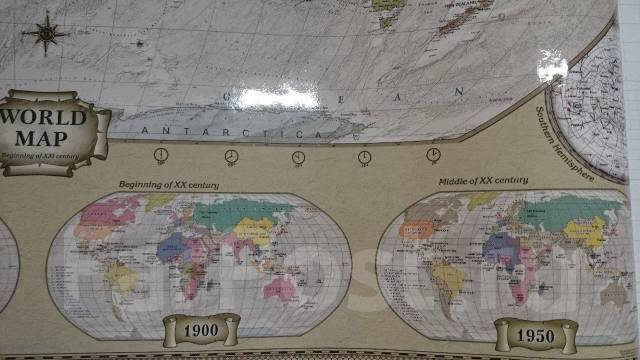 Карта Мира географическая политическая на английском языке, новый, вналичии. Цена: 1 800₽ во Владивостоке