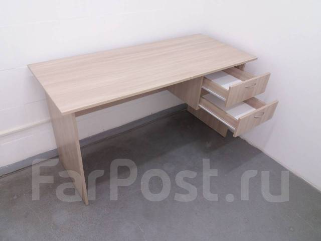 Стол офисный с ящиками 1400, прямоугольный, дсп, светлое дерево, 140,0 ...