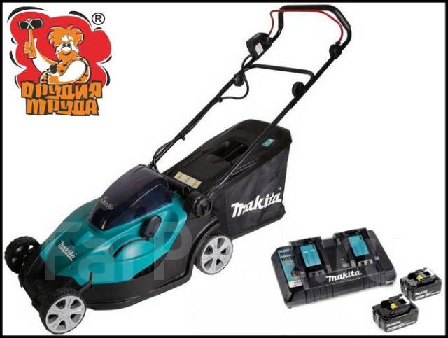 Газонокосилка аккумуляторная "Makita" DLM 431 PT2 (18V / 5,0 Ah) - Сад ...