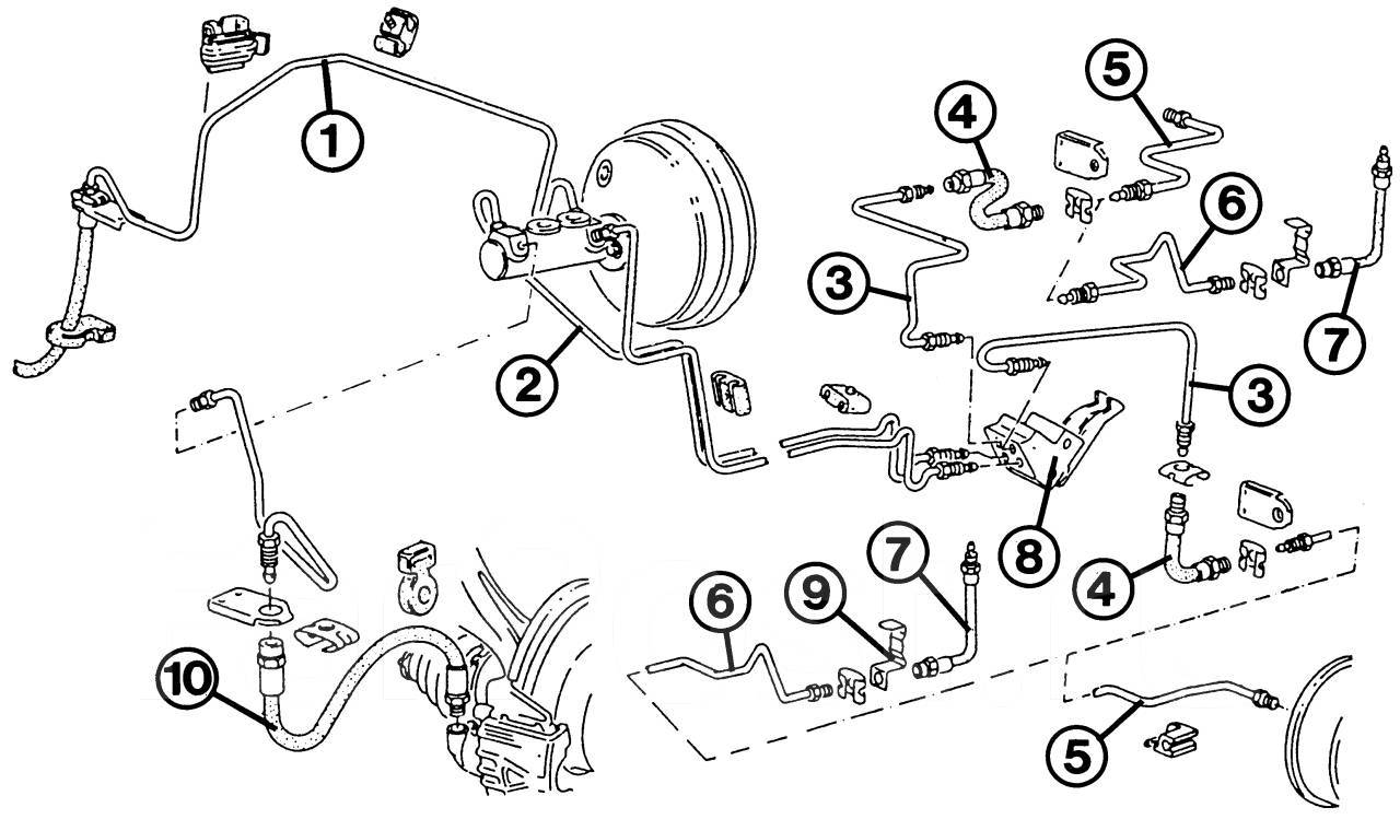 Тормозная система ауди 80 б3 схема с обозначением контуров