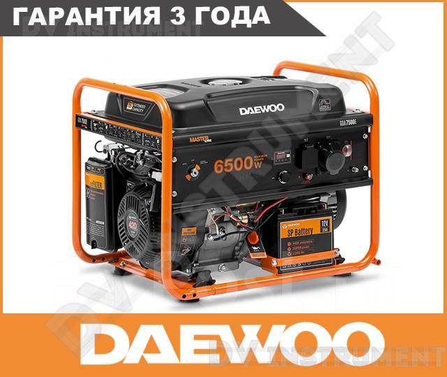  бензиновый Daewoo GDA 7500E-3 (6.5 кВт-380В- Вес 78кг), под .