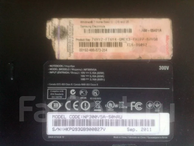 Samsung 300V5A. 15.6", 2 200����, ��� 4 ��, ���� 300���, WiFi: 1, Bluetooth: 1, ����������� �� 1��. ����