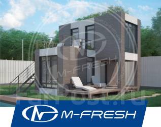 M-fresh Bungalow! (Готовый проект современного дома с террасами! ). до 100 кв. м., 2 этажа, 4 комнаты, каркас