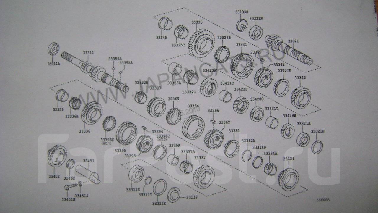 Мкпп королла 150 схема