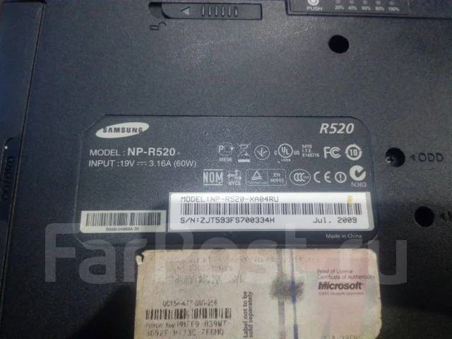 Samsung R520. 15.6", 2����, ��� 4 ��, WiFi: 1, Bluetooth: 1 ����