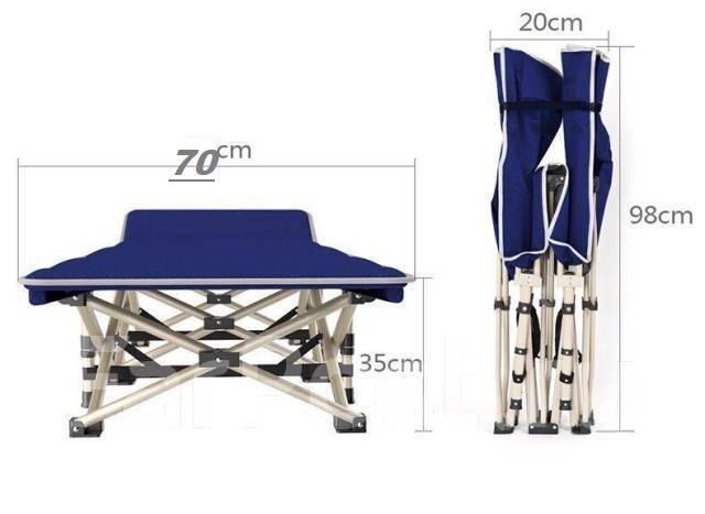 Раскладушка с матрасом до 200 кг