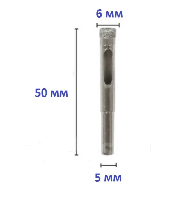 Алмазная коронка / трубчатое алмазное сверло 6 мм по стеклу и кафелю ...
