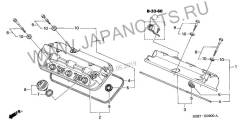 Прокладка клапанной крышки. Honda: Accord, MR-V, Avancier, Odyssey, Pilot, Saber, Inspire, Lagreat Двигатели: F20B2, F20B4, F20B5, F20B7, F23A1, F23A2...