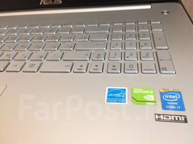 Asus N. 17", 2,4����, ��� 6 ��, ���� 600���, WiFi: 1, Bluetooth: 1, ����������� �� 5��. ����