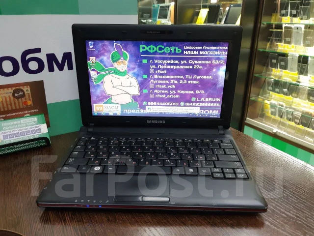 Samsung N145. 10.1", 1,7����, ��� 2048 ��, ���� 160���, WiFi: 1, Bluetooth: 1, ����������� �� 3��. ����