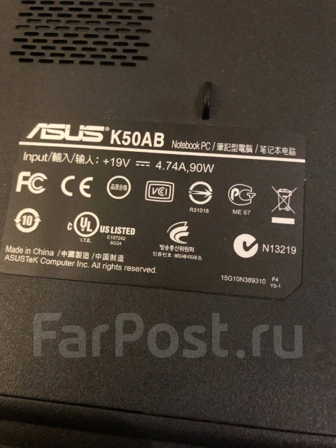 Asus K50AB. 15", 2,3����, ���� 300���, WiFi: 1, Bluetooth: 1 ����