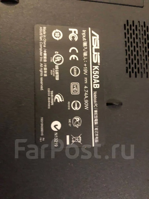 Asus K50AB. 15", 2,3����, ���� 300���, WiFi: 1, Bluetooth: 1 ����