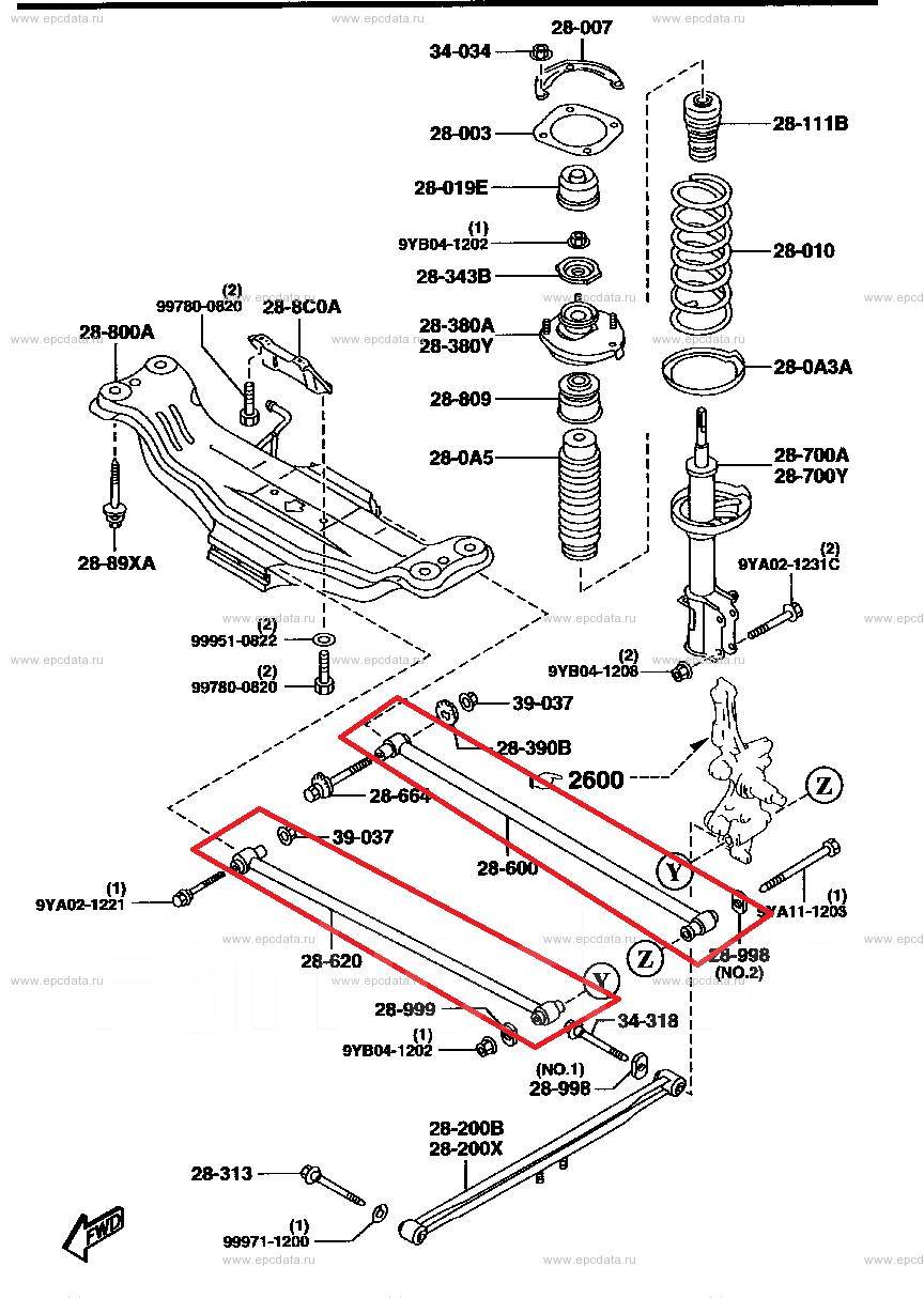 Схема задней подвески mazda 5