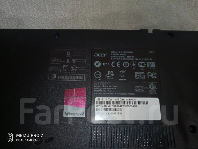 Acer Aspire ES1-511. 15.6", 2,2����, ��� 4 ��, ���� 500���, WiFi: 1, Bluetooth: 1, ����������� �� 4��. ����