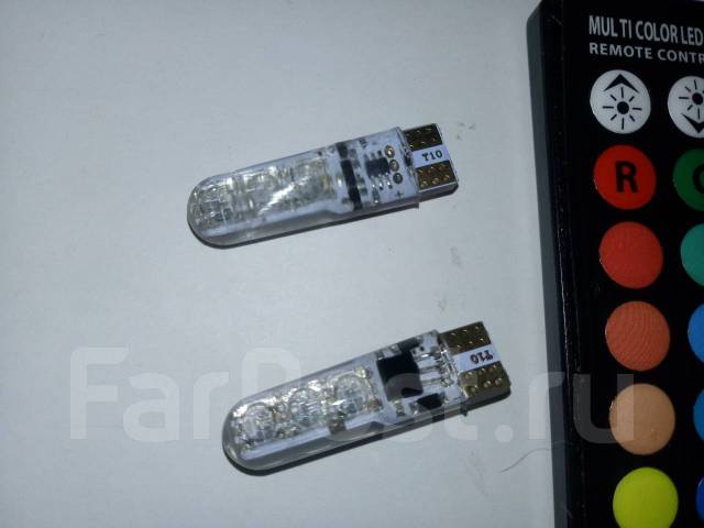 Лампочки светодиодные в габариты LED на пульте, RGB, Т10 С рубля купить ...