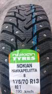 Nokian Hakkapeliitta 8. Зимние, шипованные, 2019 год, без износа, 4 шт