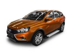 Порог-площадка Silver F180AL + комплект крепежа, Lada Vesta SW Cross 2017- F180AL.6003.1