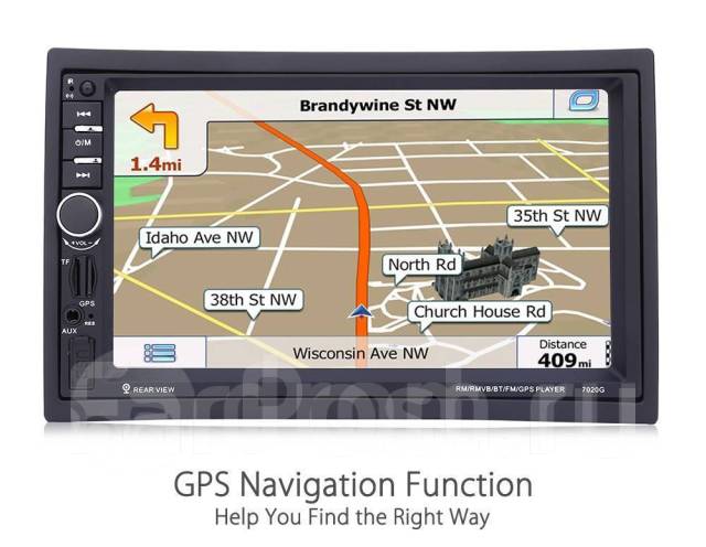Карта навигатор для магнитолы Автомагнитола 2DIN(178*100) GPS, Bluetooth+камера з. в. +2пульта Phant, Phantom,