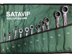 Ключи рожково-накидные SATA vip 11предметов c трещеткой! Доставка во Владивостоке Ключи рожково-накидные.