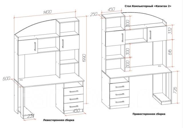 Схема сборки компьютерного стола капитан