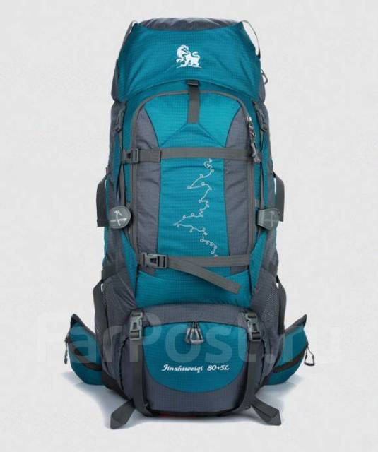 Туристический походный рюкзак Jinshiwo 80 литров + 5 литров Изумрудный ...