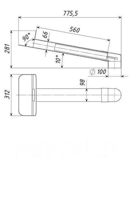 Воронка парапетная пвх 65х100 L550 мм с отводом, в наличии. Цена: 5 500 ...