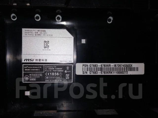MSI GT683. 15.6", 2����, ��� 8 ��, ���� 498���, WiFi: 1, Bluetooth: 1, ����������� �� 4��. ����