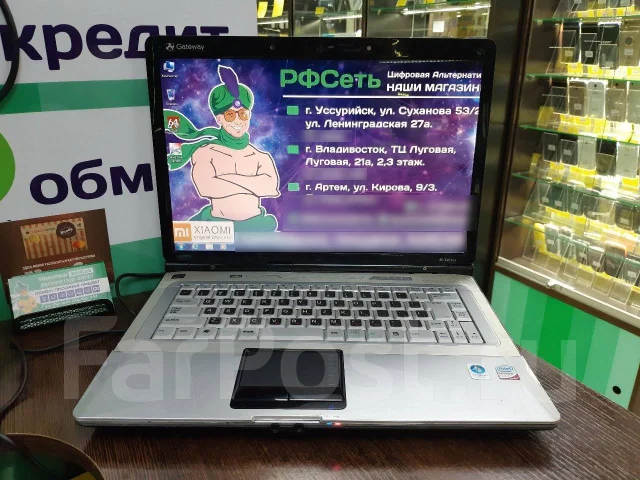 Gateway. 15.4", 2,1����, ��� 4 ��, ���� 320���, WiFi: 1, Bluetooth: 1 ����