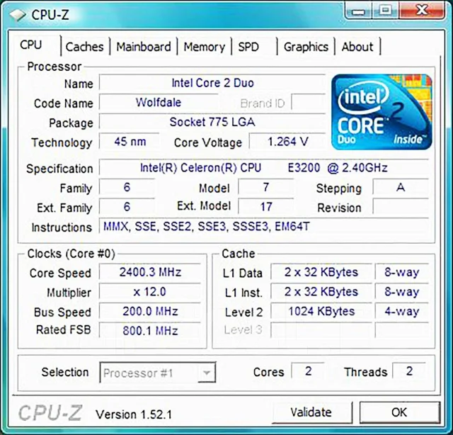 Intel Celeron E3200 ����