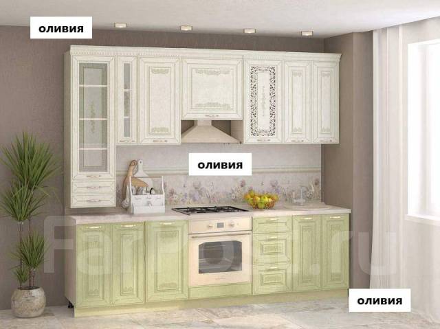 Кухонный гарнитур прямой Оливия 29 (ширина 260 см) Без столешницы ...