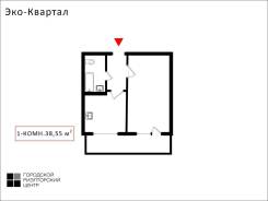 1-комнатная, улица Русская 57в во Владивостоке 1-комнатная, улица Русская 57в. Вторая речка, агентство, 38,0 кв. м. План квартиры