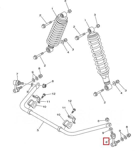 Стойка (линка) стабилизатора Yamaha Grizzly / Rhino, новый, в наличии ...