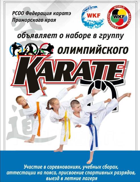 девочки в карате Олимпийское Каратэ WKF (мальчики и девочки от 4-х лет) во Владивостоке