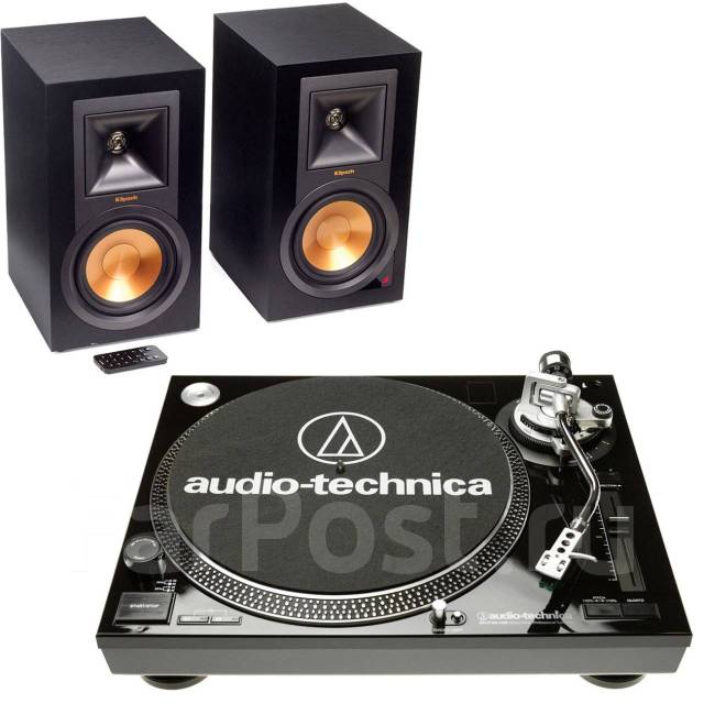 Проигрыватель винила Audio-Technica + Активные колонки Klipsch R-15PM ...