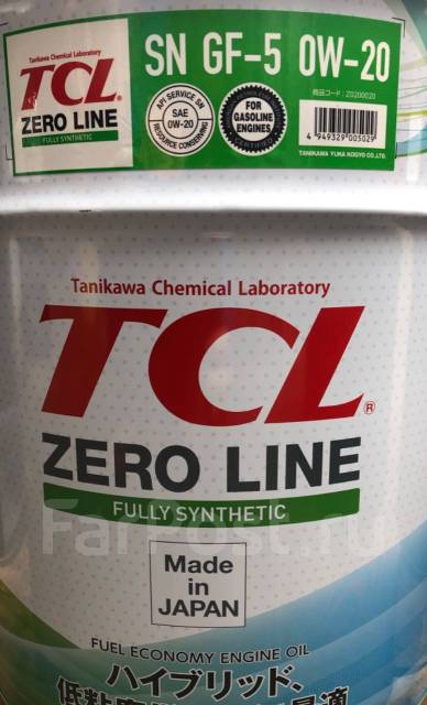 Масло моторное TCL Zero Line 0W-20 SN/GF-5 Япония - Моторные масла во ...