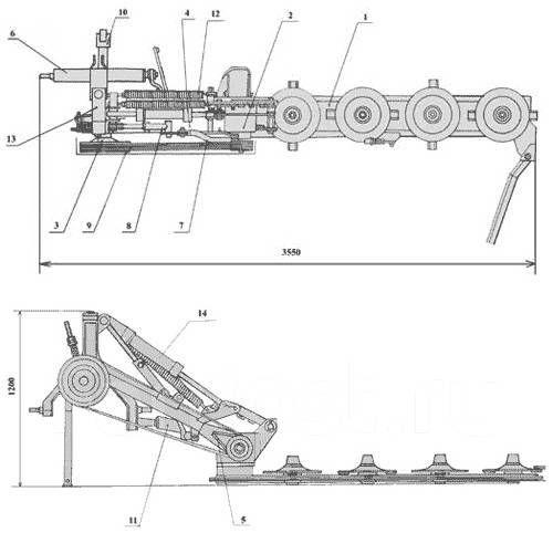 Чертеж роторной косилки