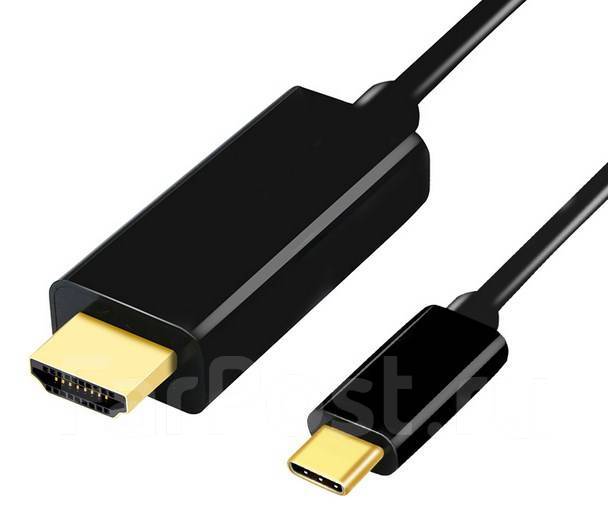 Кабель переходник с Thunderbolt 3(Тандерболт 3) -HDMI, Чёрный 1,8метра ...